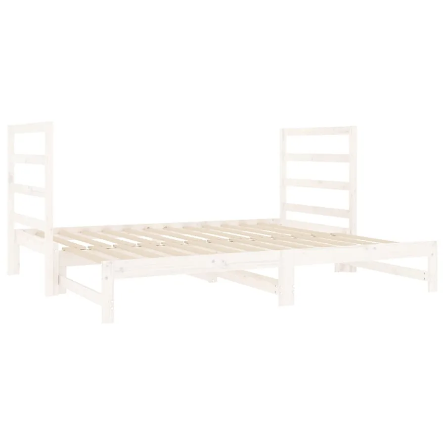 Lit coulissant sans matelas blanc 2x(90x190) cm - 5