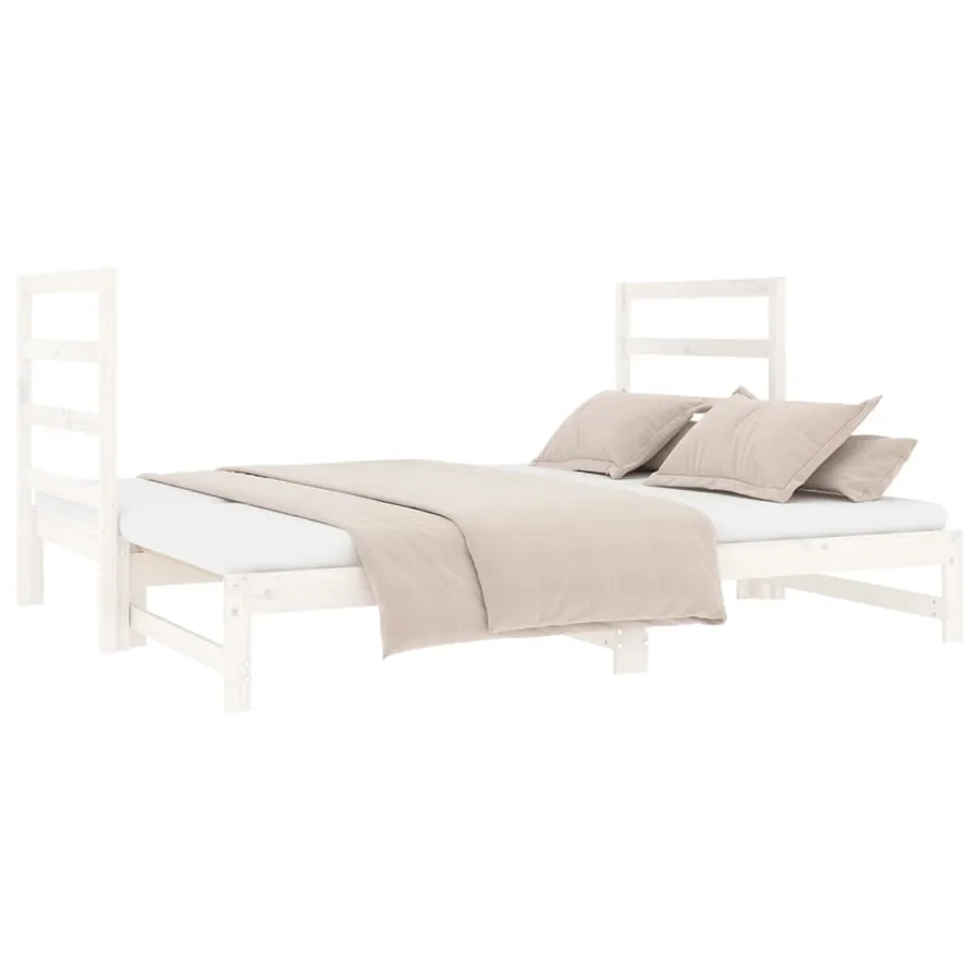 Lit coulissant sans matelas blanc 2x(90x190) cm - 7