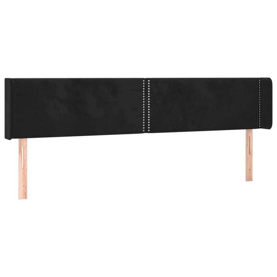 Tête de lit à LED Noir 183x16x78/88 cm Velours - 3