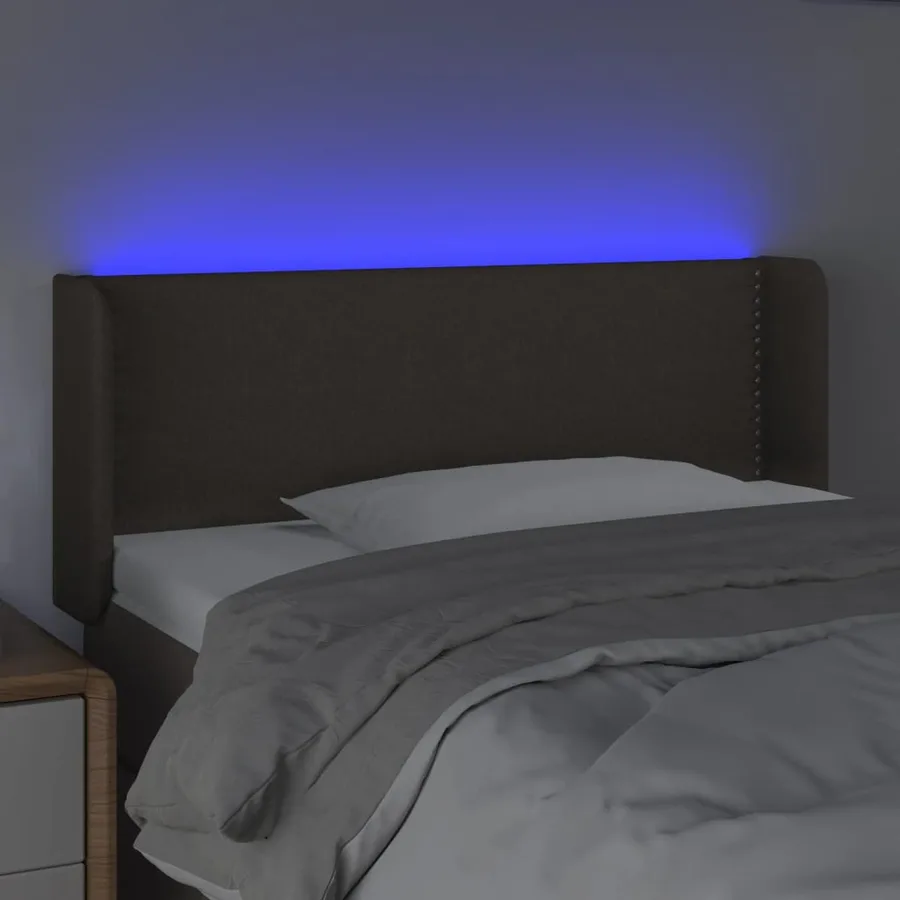 Tête de lit à LED Taupe 93x16x78/88 cm Tissu - 4