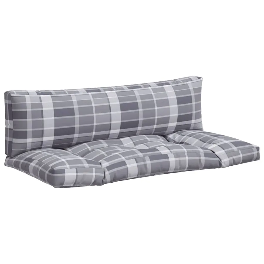 Coussins de palette 2 pcs carreaux gris tissu - 4