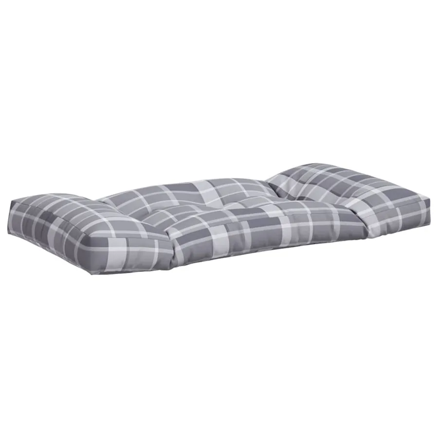 Coussins de palette 2 pcs carreaux gris tissu - 5