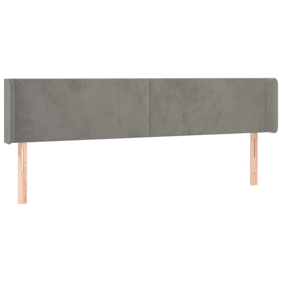 Tête de lit à LED Gris clair 183x16x78/88 cm Velours - 3