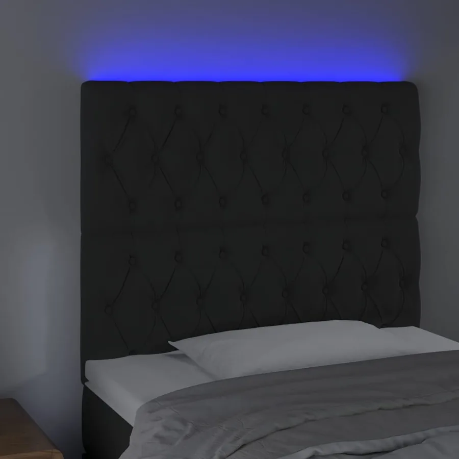 Tête de lit à LED Noir 100x7x118/128 cm Velours - 3