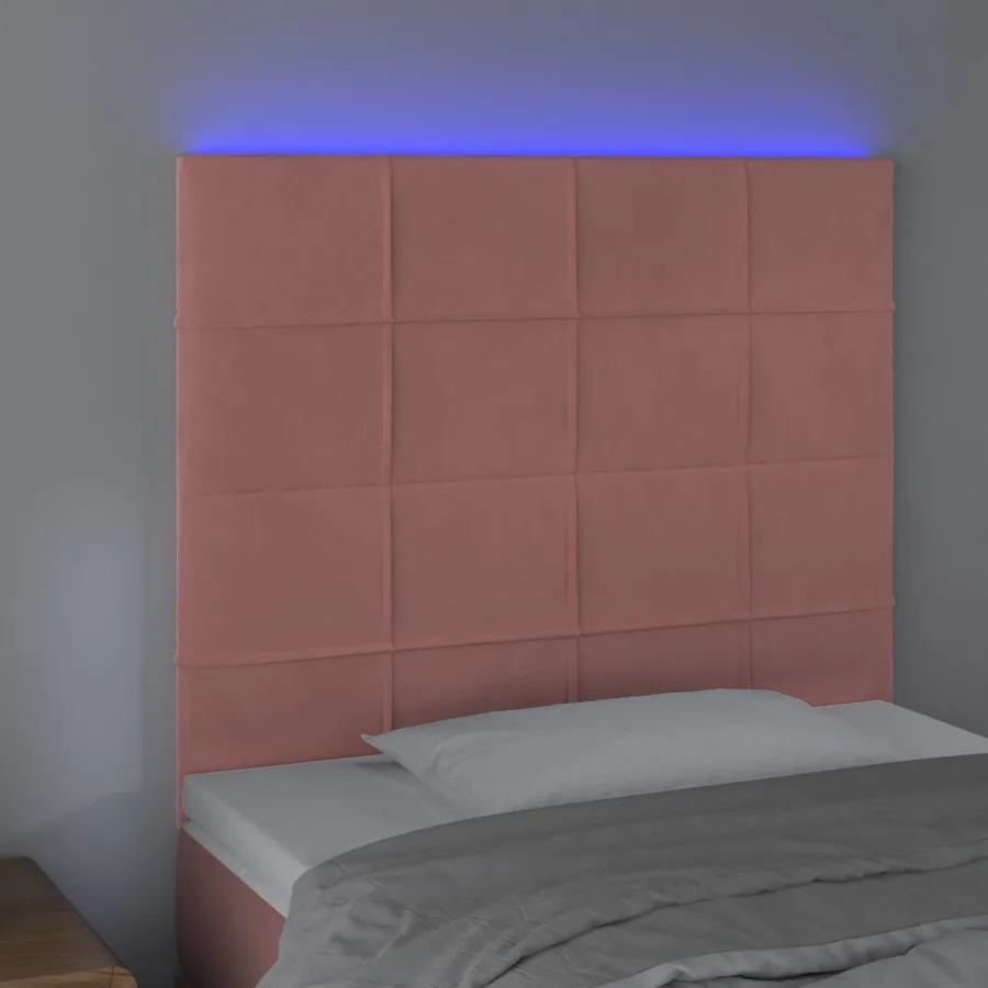 Tête de lit à LED Rose 80x5x118/128 cm Velours - 3