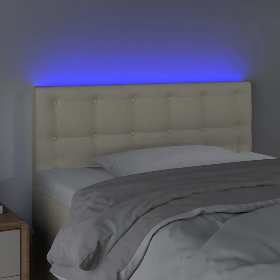 Tête de lit à LED Crème 80x5x78/88 cm Similicuir - 3