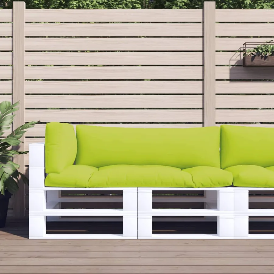 Coussins de palette lot de 3 vert vif tissu