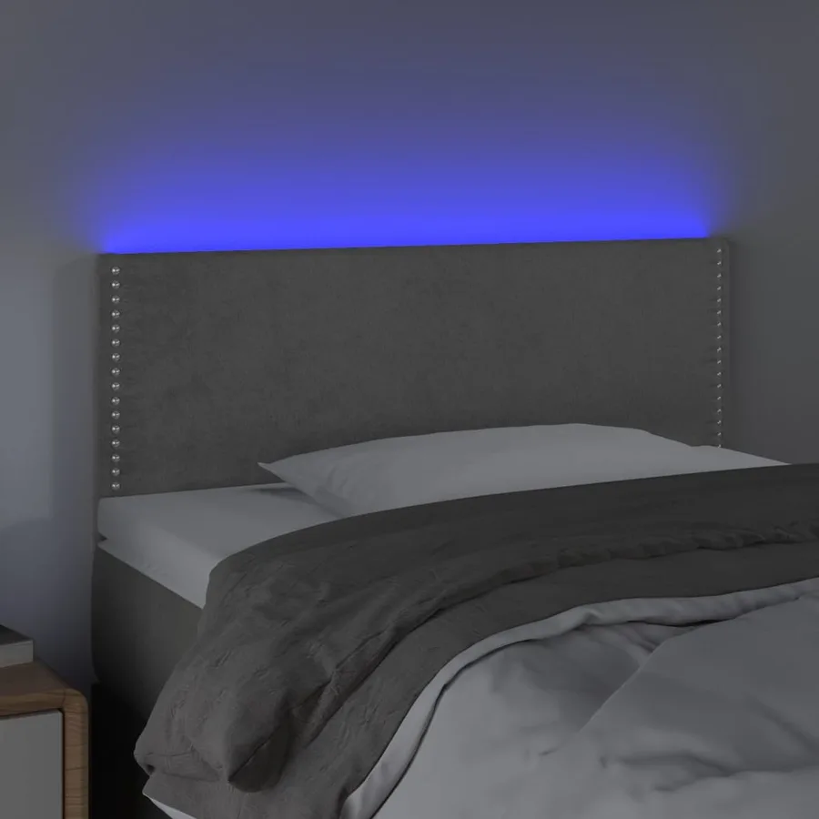 Tête de lit à LED Gris clair 80x5x78/88 cm Velours - 3