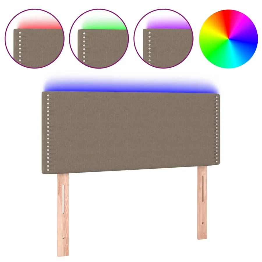 Tête de lit à LED Taupe 90x5x78/88 cm Tissu - 2