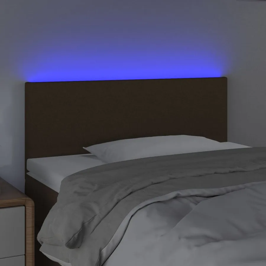 Tête de lit à LED Marron Foncé 90x5x78/88 cm Tissu - 3