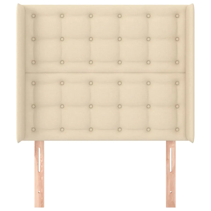 Tête de lit avec oreilles Crème 93x16x118/128 cm Tissu - 3