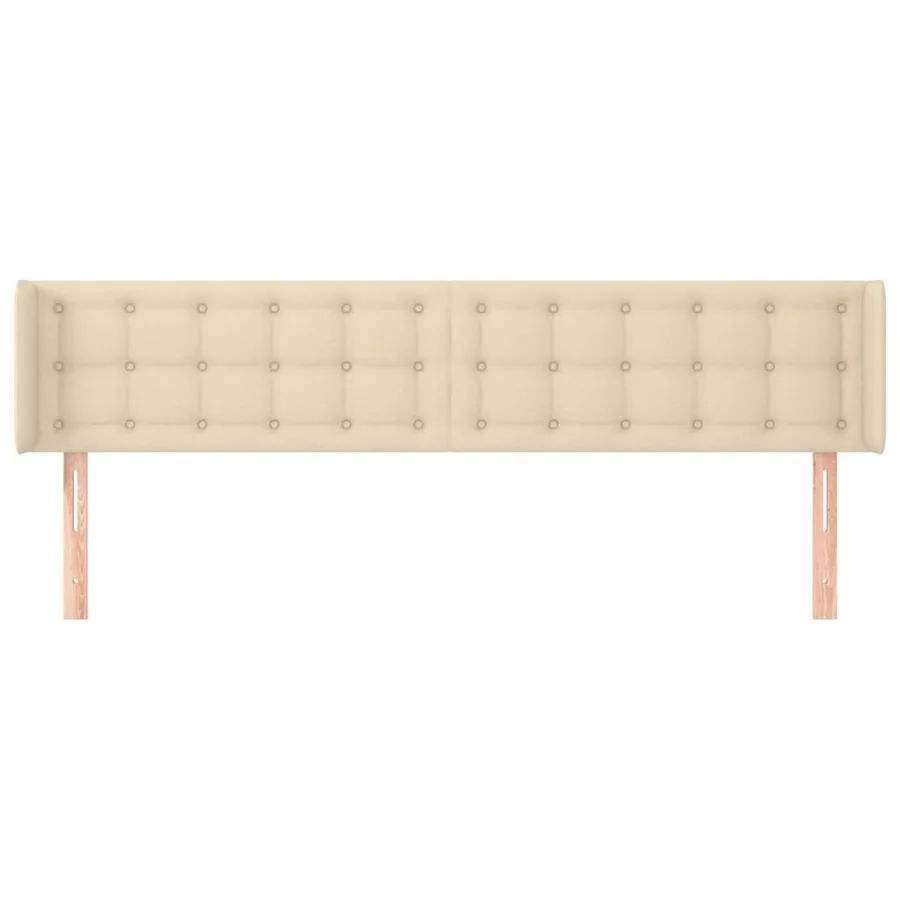 Tête de lit avec oreilles Crème 203x16x78/88 cm Tissu - 3