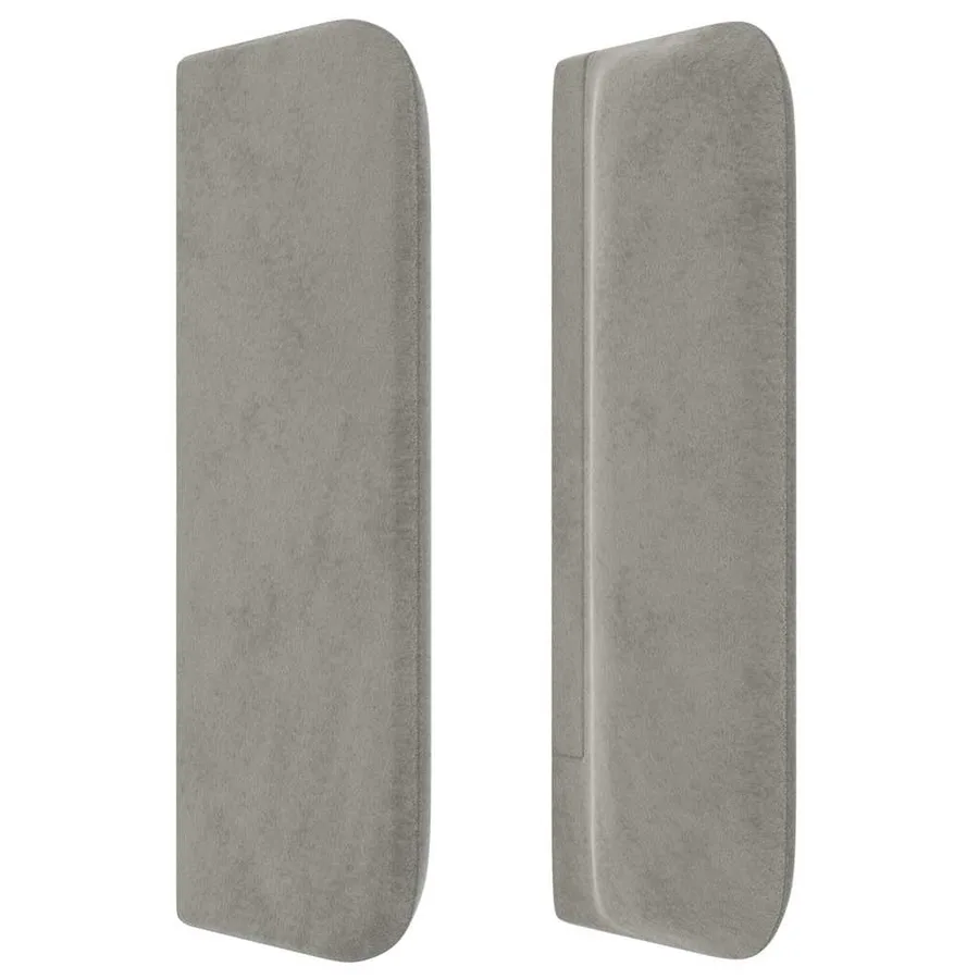 Tête de lit avec oreilles Gris clair 203x16x78/88 cm Velours - 4