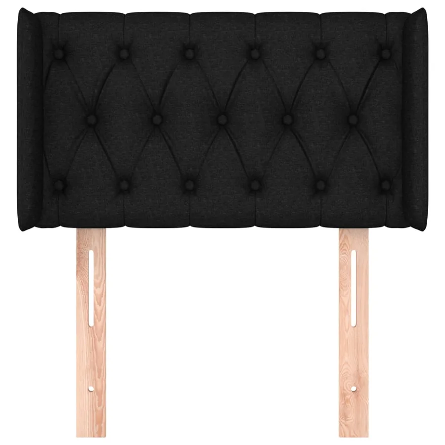 Tête de lit avec oreilles Noir 83x16x78/88 cm Tissu - 3