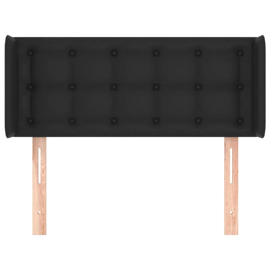Tête de lit avec oreilles Noir 103x16x78/88 cm Similicuir - 3