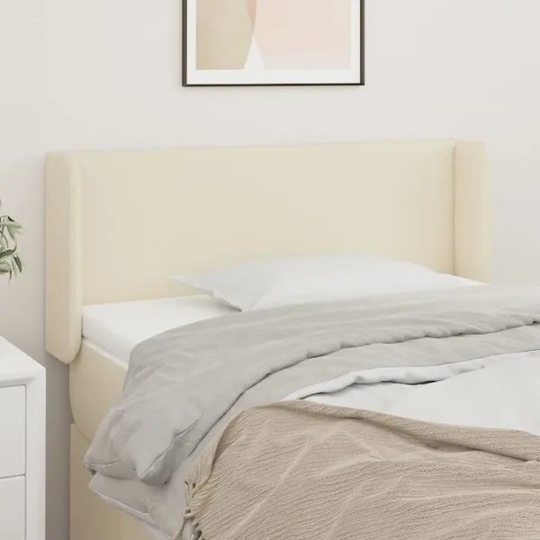 Tête de lit avec oreilles Crème 83x16x78/88 cm Similicuir