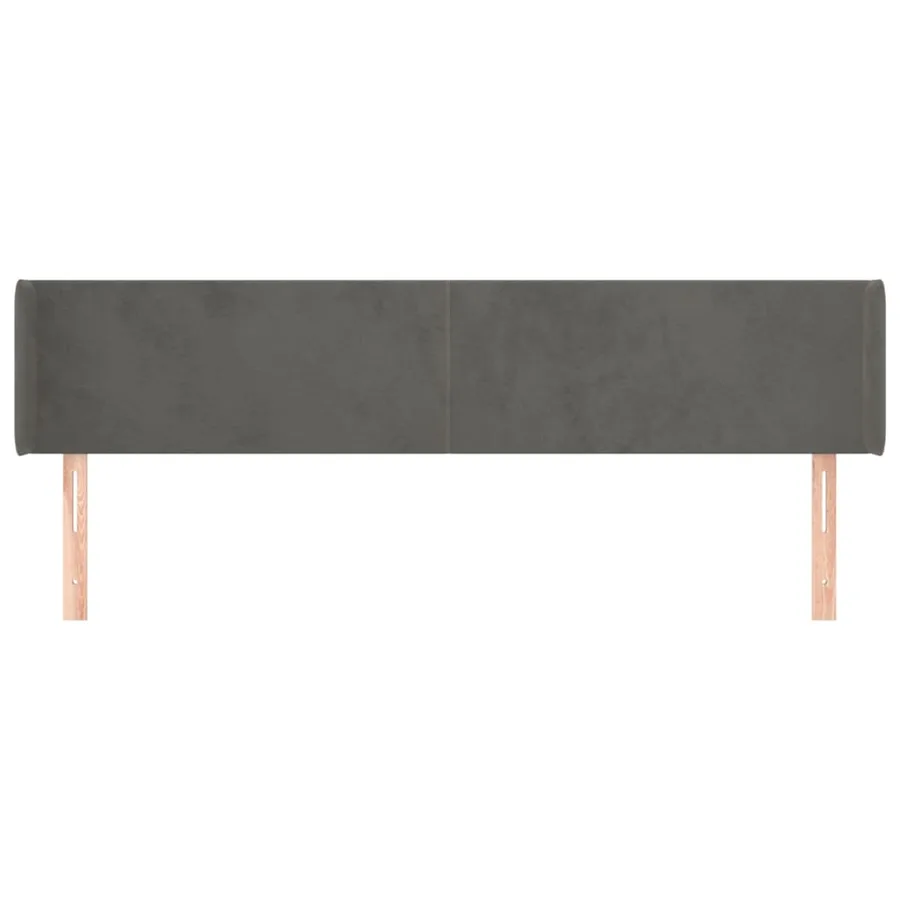Tête de lit avec oreilles Gris foncé 163x16x78/88 cm Velours - 3