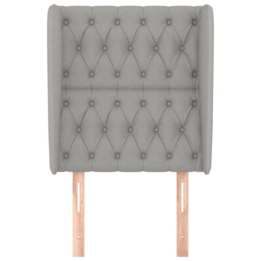 Tête de lit avec oreilles Gris clair 83x23x118/128 cm Tissu - 3