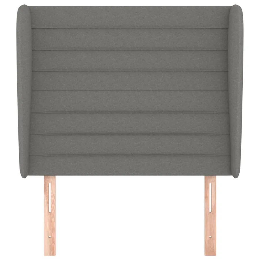 Tête de lit avec oreilles Gris foncé 83x23x118/128 cm Tissu - 3
