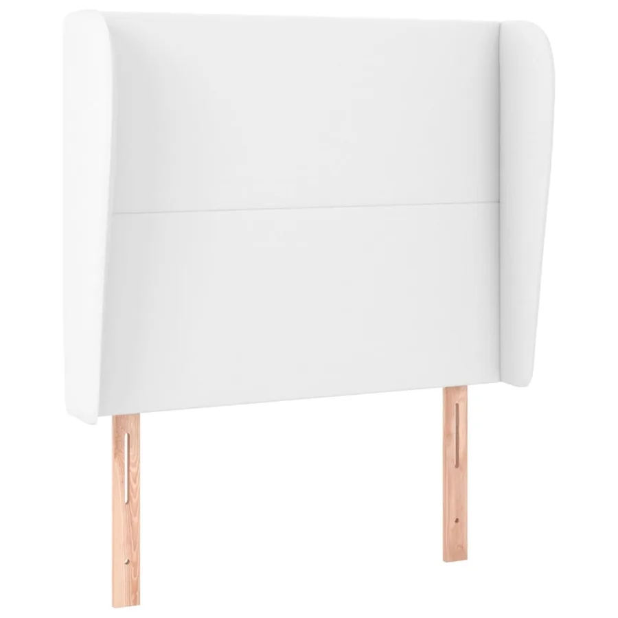 Tête de lit avec oreilles Blanc 93x23x118/128 cm Similicuir - 2