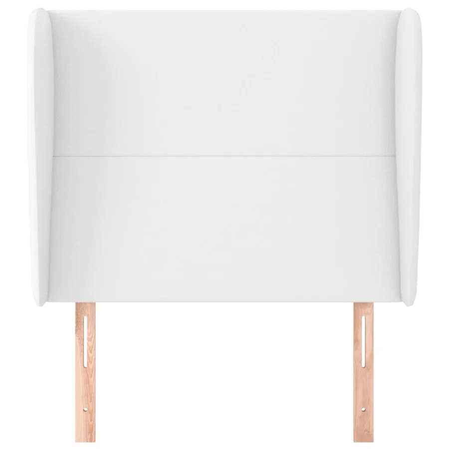 Tête de lit avec oreilles Blanc 93x23x118/128 cm Similicuir - 3