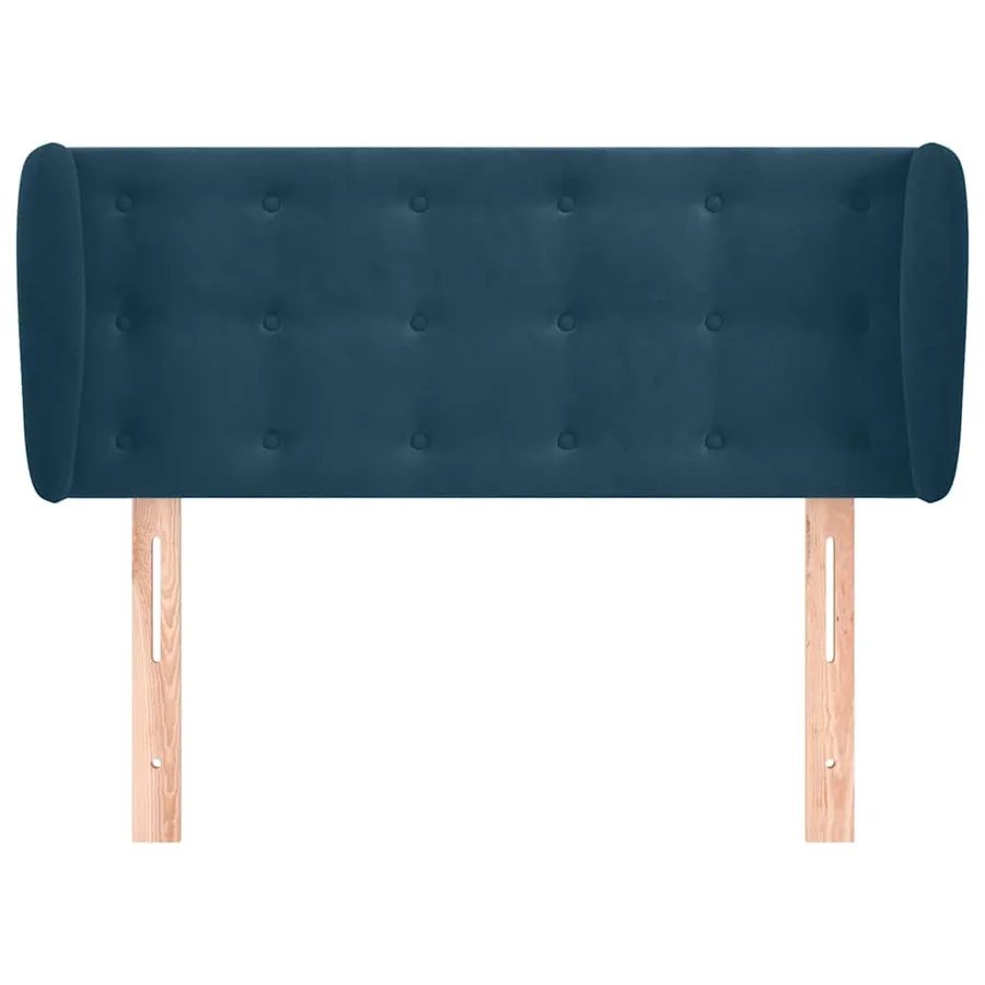 Tête de lit avec oreilles Bleu foncé 83x23x78/88 cm Velours - 3