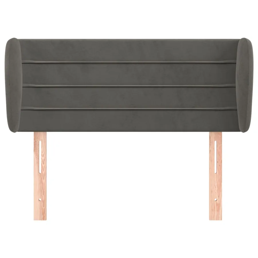 Tête de lit avec oreilles Gris foncé 83x23x78/88 cm Velours - 3