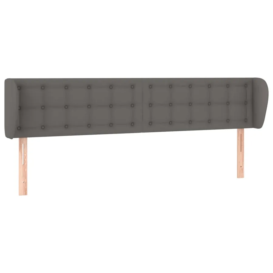 Tête de lit avec oreilles Gris 163x23x78/88 cm Similicuir - 2