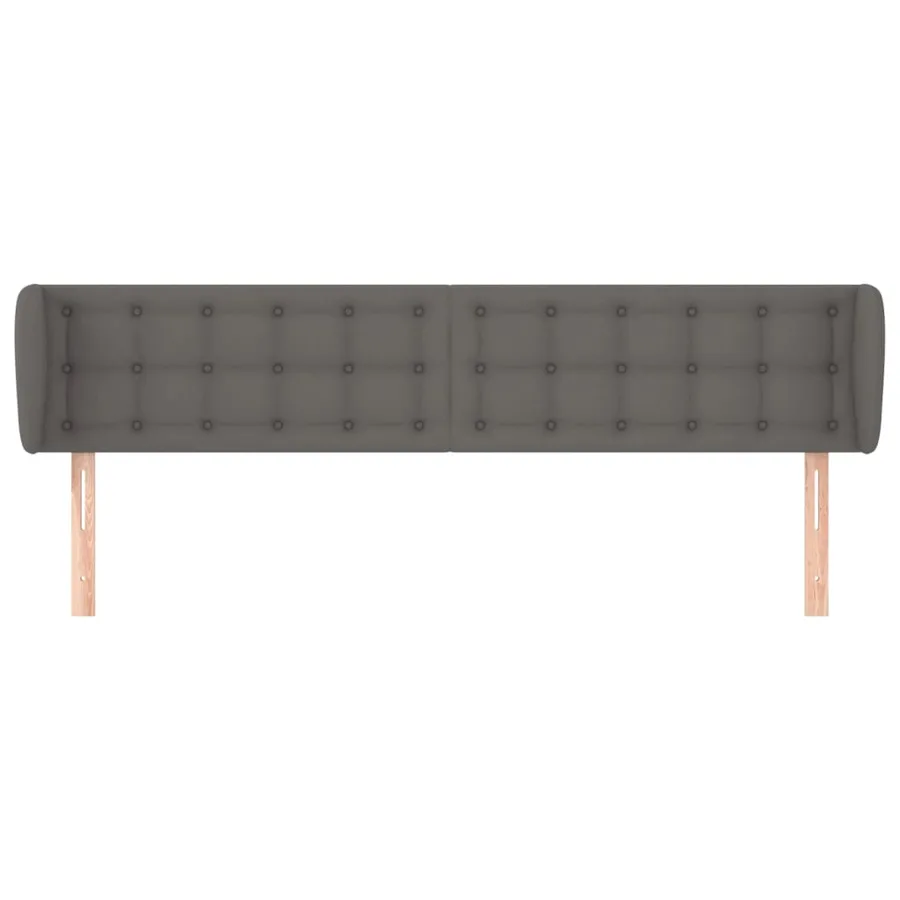 Tête de lit avec oreilles Gris 163x23x78/88 cm Similicuir - 3