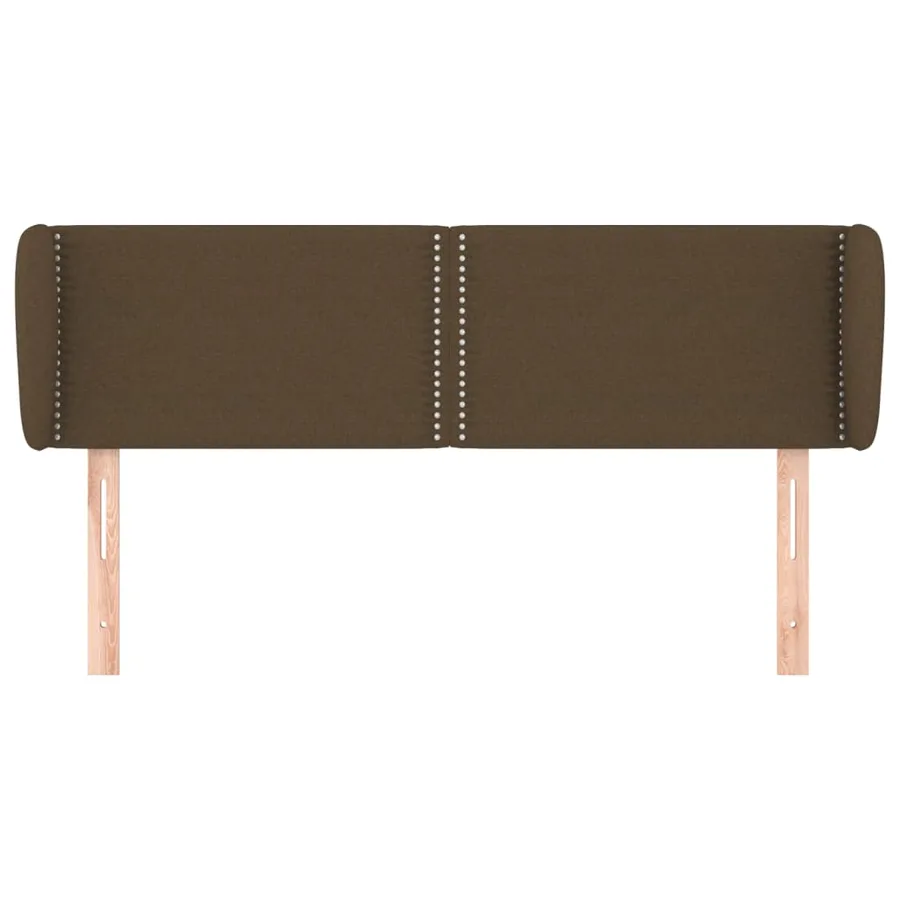 Tête de lit avec oreilles Marron foncé 147x23x78/88 cm Tissu - 3