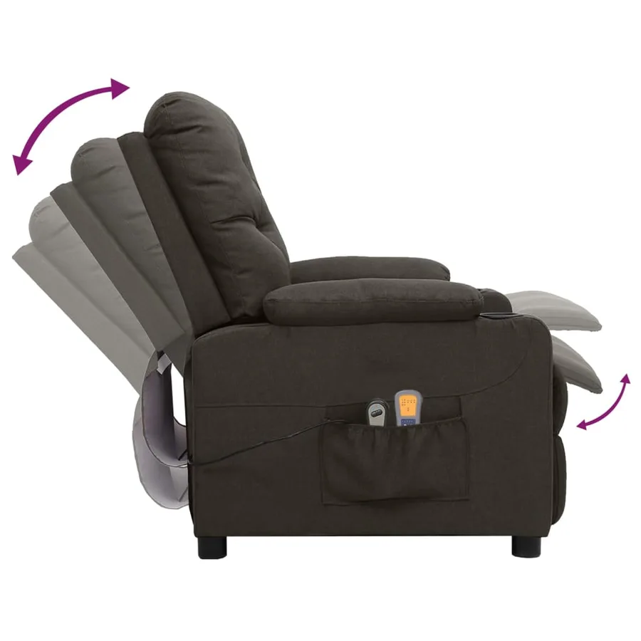 Fauteuil électrique de massage Taupe Tissu - 6