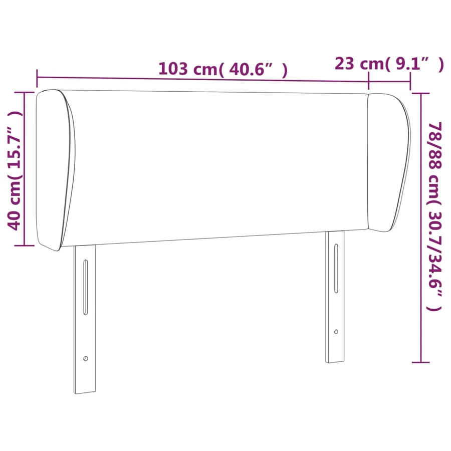 Tête de lit avec oreilles Crème 103x23x78/88 cm Similicuir - 9