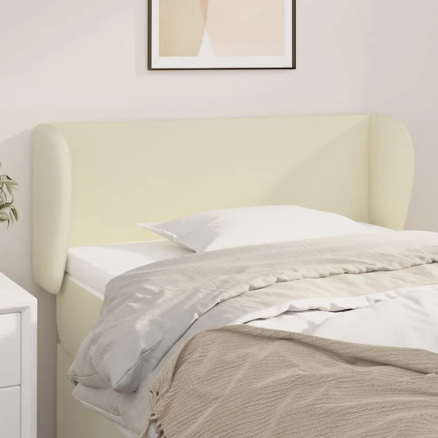 Tête de lit avec oreilles Crème 83x23x78/88 cm Similicuir