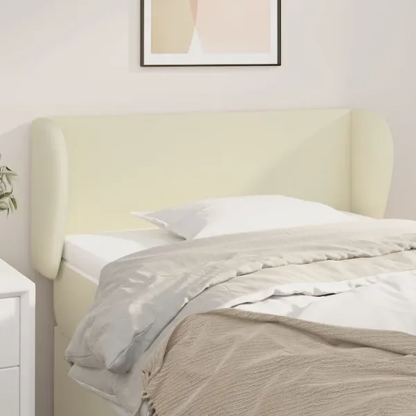 Tête de lit avec oreilles Crème 83x23x78/88 cm Similicuir