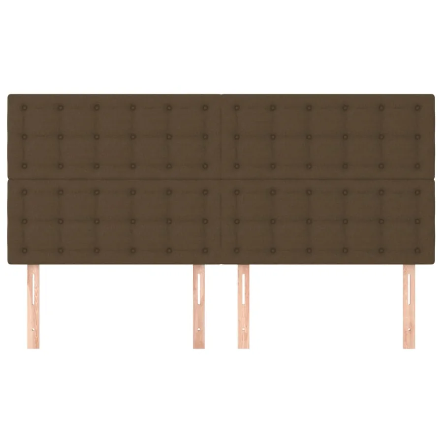 Tête de lit marron foncé 200 x 5 x 118/128 cm Tissu - 3
