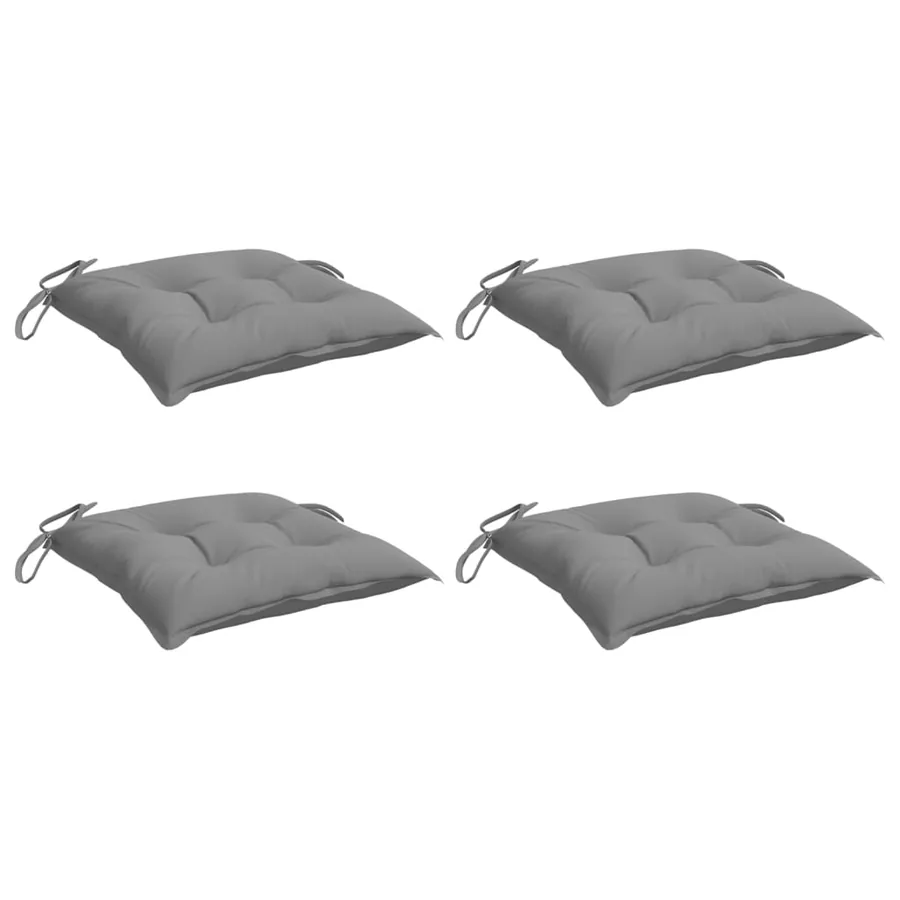Coussins de chaise lot de 4 gris 50x50x7 cm tissu oxford - 3