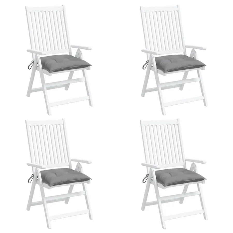Coussins de chaise lot de 4 gris 50x50x7 cm tissu oxford - 4