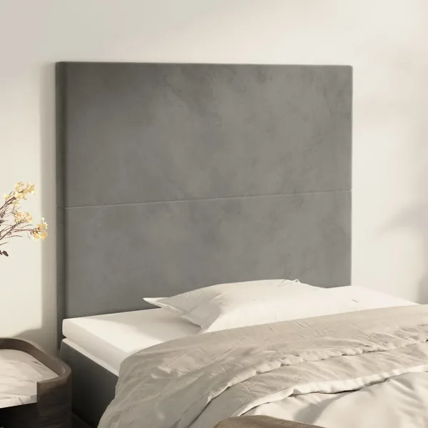 Tête de lit Gris clair 90x5x118/128 cm Velours
