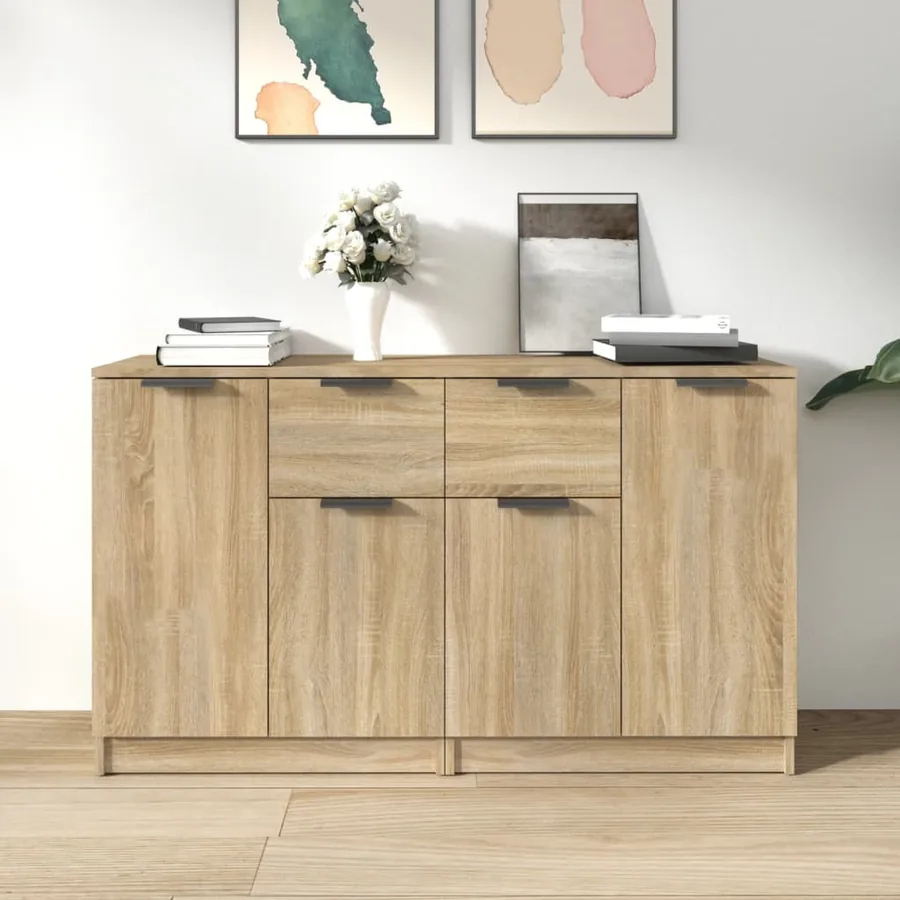 Buffets 2 pcs Chêne sonoma 60x30x70 cm Bois d'ingénierie