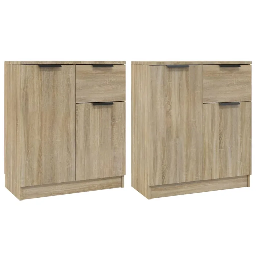 Buffets 2 pcs Chêne sonoma 60x30x70 cm Bois d'ingénierie - 2