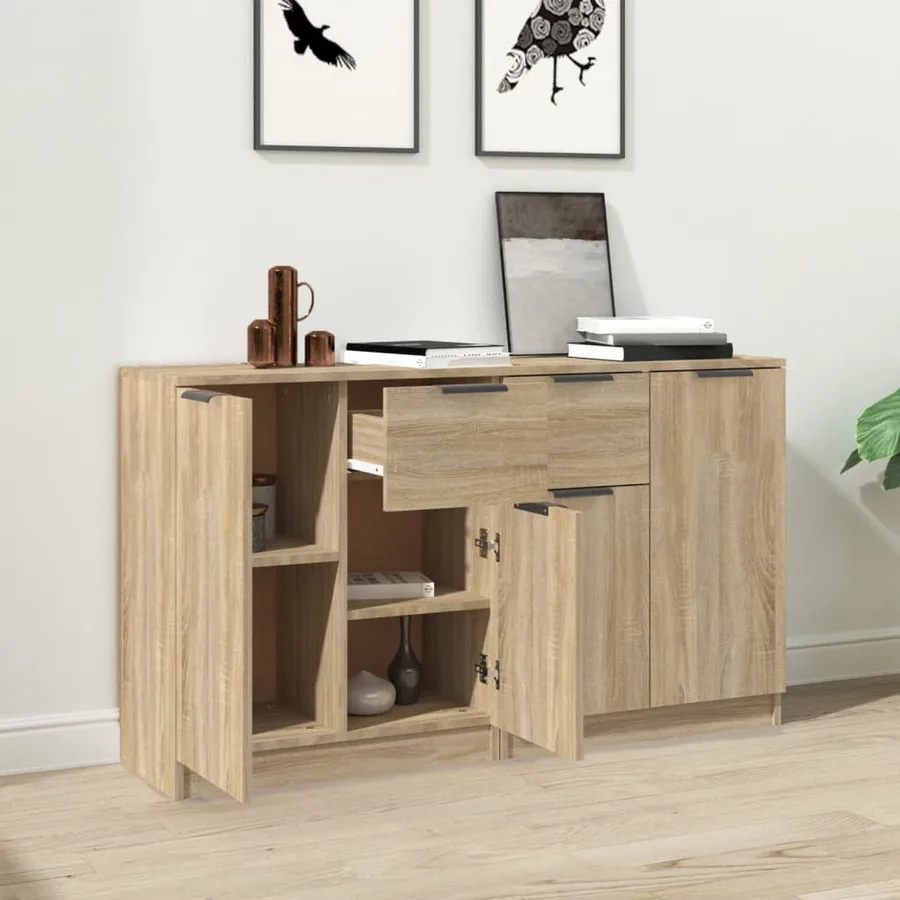Buffets 2 pcs Chêne sonoma 60x30x70 cm Bois d'ingénierie - 3