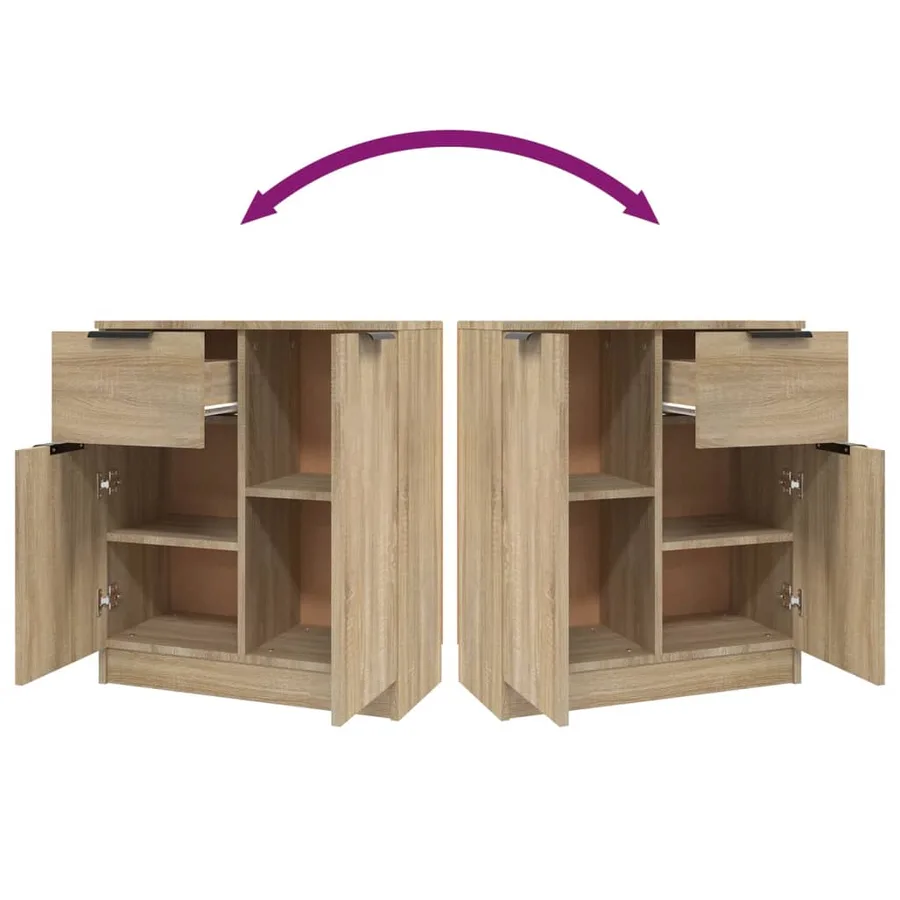 Buffets 2 pcs Chêne sonoma 60x30x70 cm Bois d'ingénierie - 9