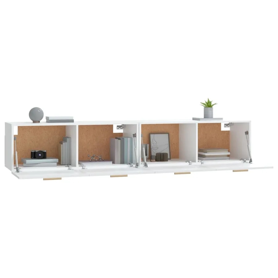 Armoires murales 2 pcs Blanc 100x36,5x35 cm Bois d'ingénierie - 5