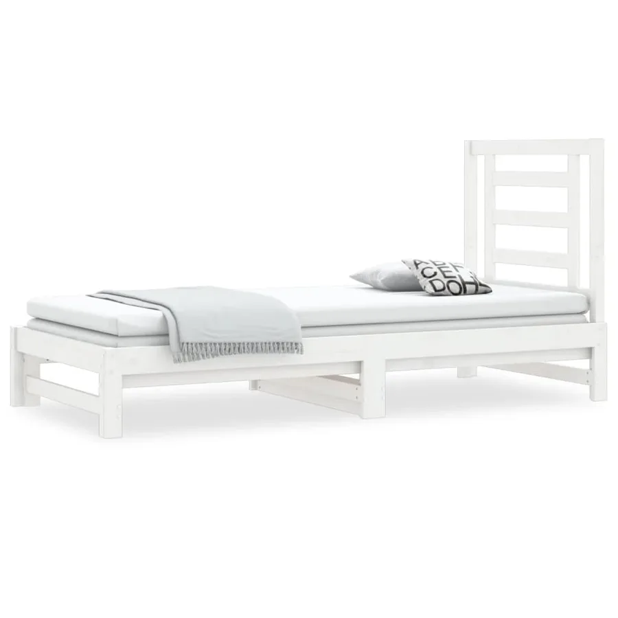 Lit coulissant sans matelas blanc 2x(90x190) cm - 2