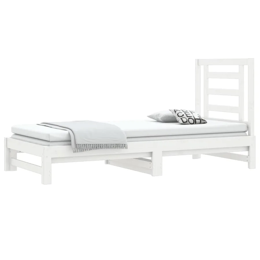 Lit coulissant sans matelas blanc 2x(90x190) cm - 3