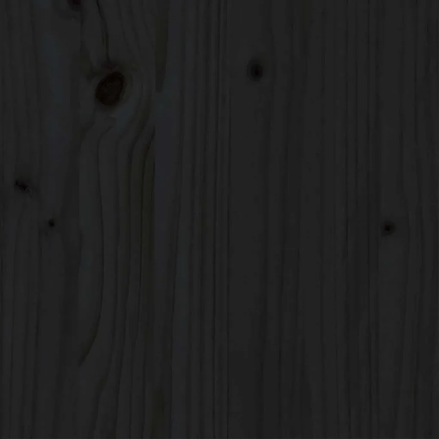Cadre de lit sans matelas noir bois massif 75x190 cm - 5