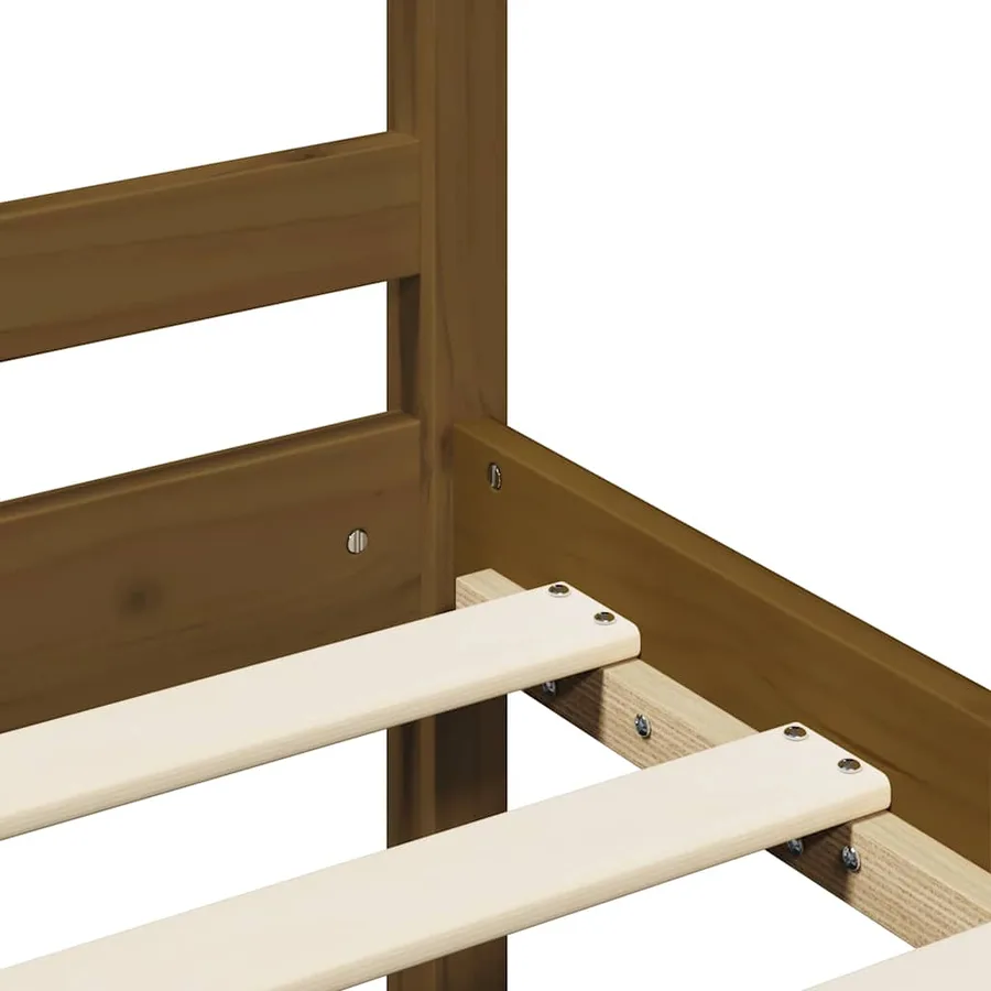 Cadre de lit sans matelas marron miel 200x200 cm bois massif - 7