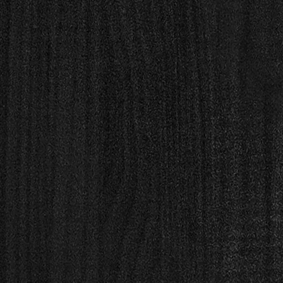 Cadre de lit sans matelas noir bois massif - 5
