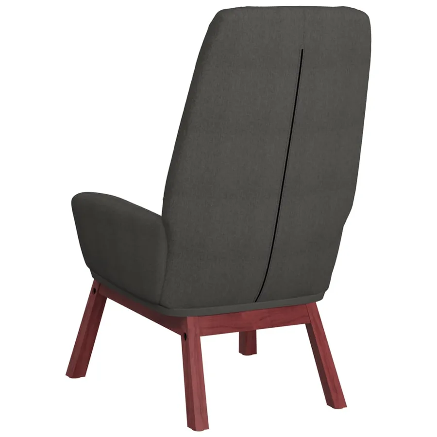 Chaise de relaxation avec repose-pied Gris foncé Tissu - 6