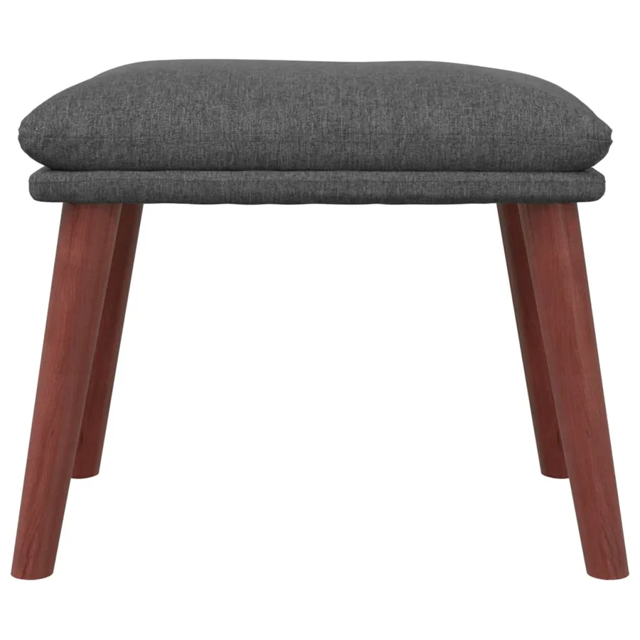 Chaise de relaxation avec repose-pied Gris foncé Tissu - 7